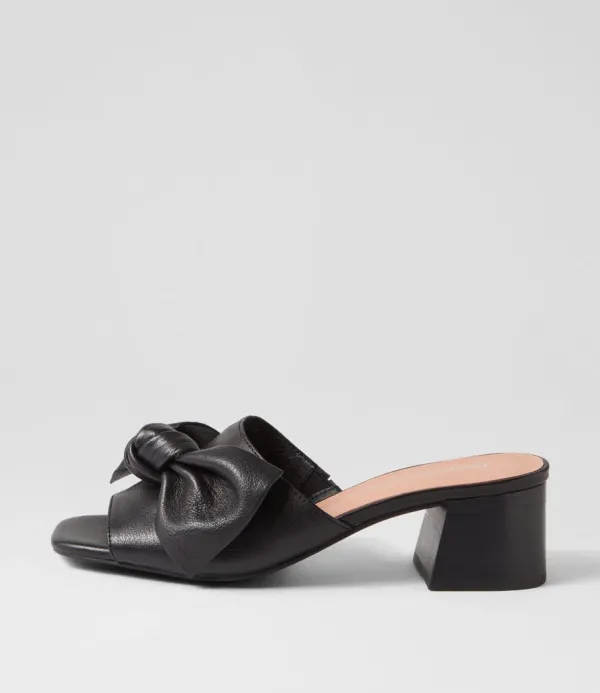 Women DJANGO & JULIETTE Finchy Black Heel Leather Mules