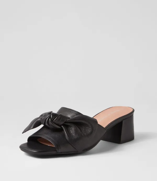 Women DJANGO & JULIETTE Finchy Black Heel Leather Mules