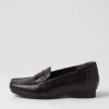 Women ZIERA Finnit Xf Black Shine Leather Loafers