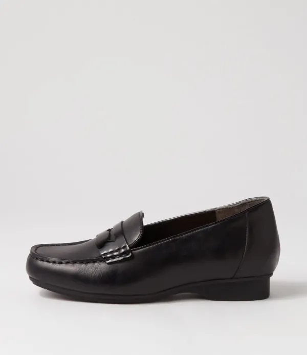 Women ZIERA Finnit Xf Black Shine Leather Loafers