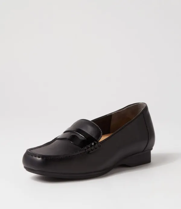 Women ZIERA Finnit Xf Black Shine Leather Loafers