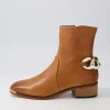 Women DJANGO & JULIETTE Firat New Tan Leather Ankle Boots