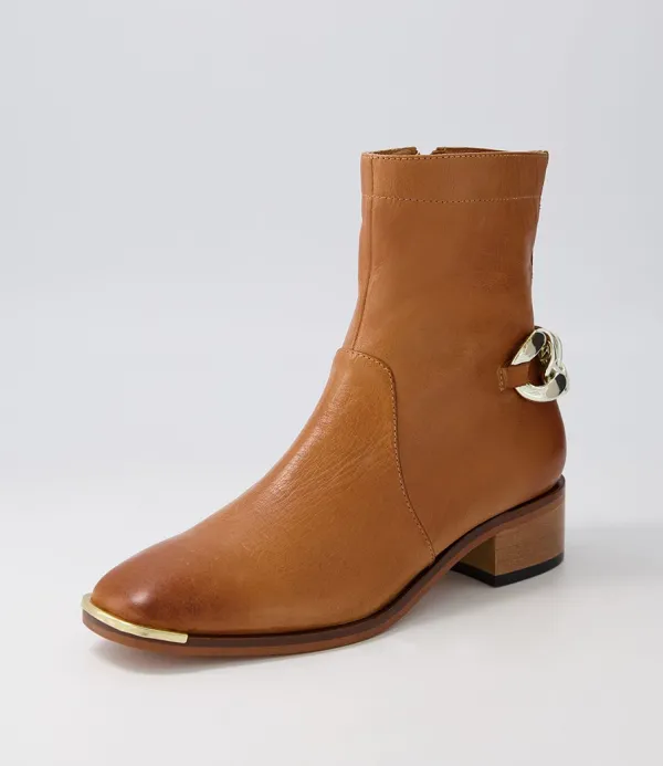 Women DJANGO & JULIETTE Firat New Tan Leather Ankle Boots