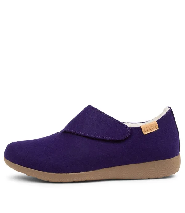 Women ZIERA Fliss Xw Dk Purple Fabric