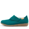 Women ZIERA Fliss Xw Teal Fabric Slippers
