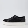 Women DJANGO & JULIETTE Florina Black Lace Leather Sneakers