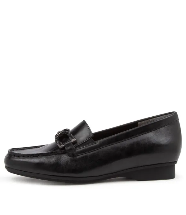 Women ZIERA Flossys Xf Black Leather Loafers