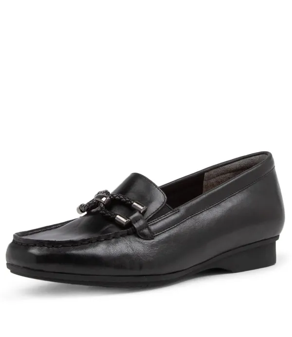 Women ZIERA Flossys Xf Black Leather Loafers