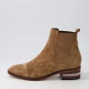 Women DJANGO & JULIETTE Forda Choc Bronze Suede Elastic Chelsea Boots