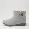 Women ZIERA Frilla Xw Grey Beige Fur Fabric Slippers