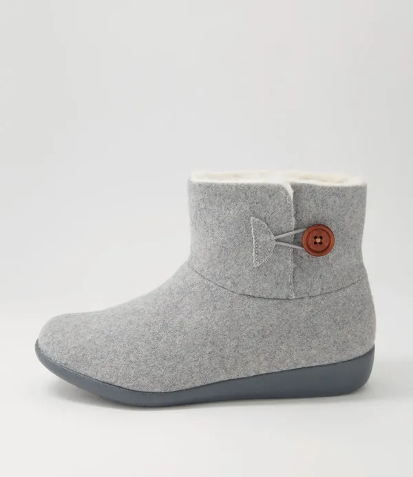 Women ZIERA Frilla Xw Grey Beige Fur Fabric Slippers