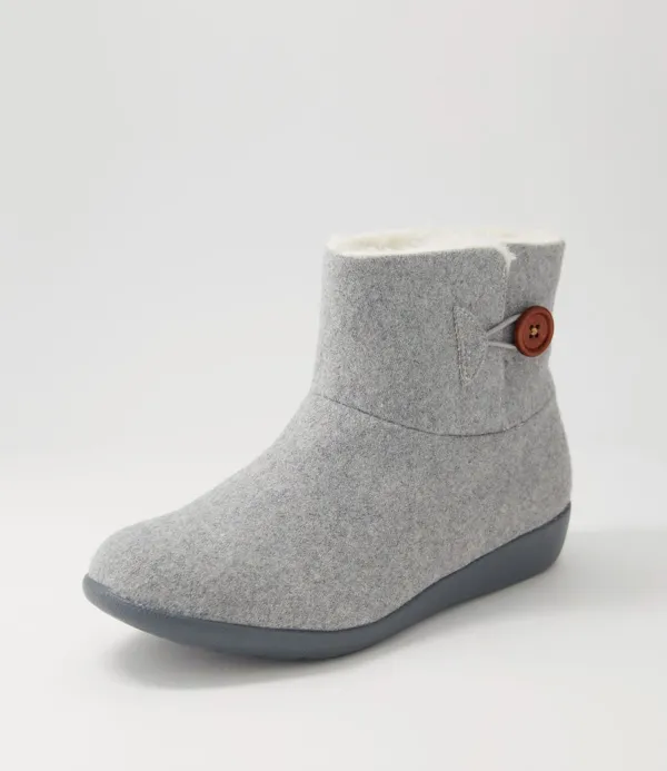 Women ZIERA Frilla Xw Grey Beige Fur Fabric Slippers