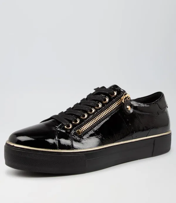 Women DJANGO & JULIETTE Froggy Black Patent Lea