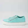 Women DJANGO & JULIETTE Froggy Light Aqua Patent Leather Sneakers
