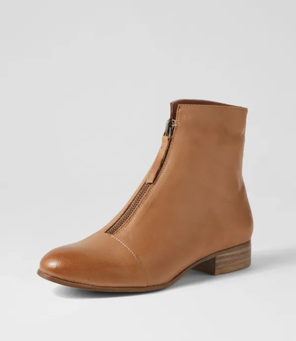 Women DJANGO & JULIETTE Funda Cognac Leather Ankle Boots