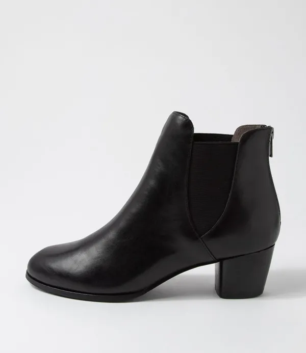 Women ZIERA Gadore W Black Leather Chelsea Boots