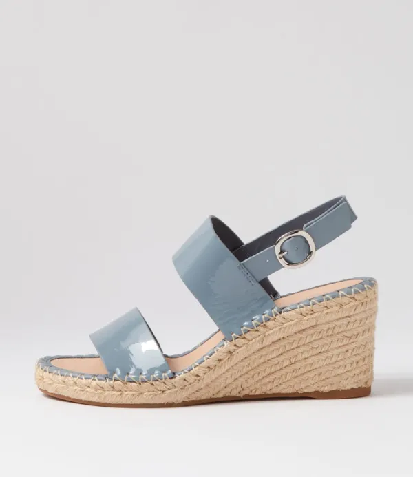 Women TOP END Gaga Denim Patent Leather Espadrilles