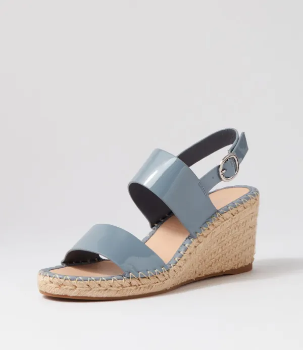 Women TOP END Gaga Denim Patent Leather Espadrilles