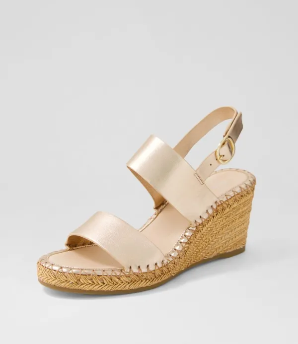 Women TOP END Gaga Rose Gold Rope Leather Sandals