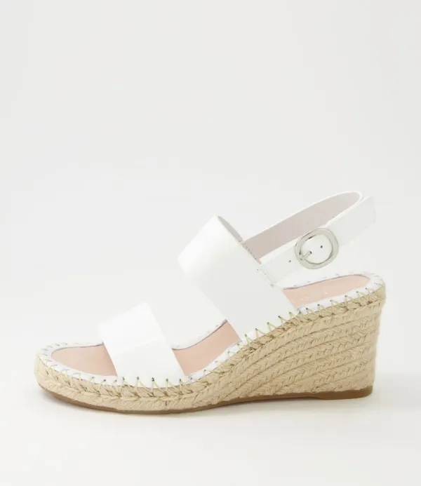 Women TOP END Gaga White Patent Leather Espadrilles