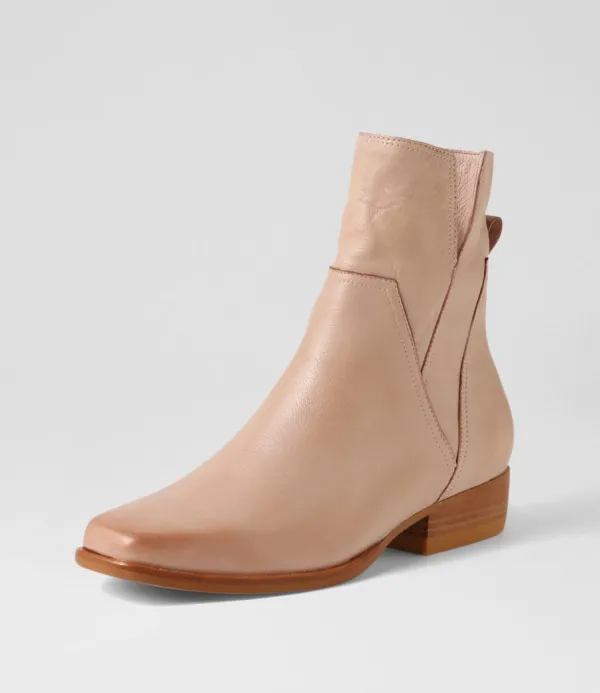 Women TOP END Gaines Cafe Leather Ankle Boots