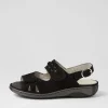 Women WALDLAUFER Garda 4 Schwarz Suede Sandals