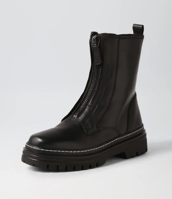 Women GABOR Gesine Schwarz Leather Ankle Boots