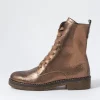 Women DJANGO & JULIETTE Gipsiee Bronze Crackle Leather Ankle Boots