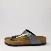 Women BIRKENSTOCK Gizeh Metallic Black Birkoflor Sandals