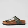 Women BIRKENSTOCK Gizeh Nubuck Thyme Thongs