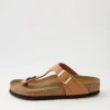 Women BIRKENSTOCK Gizeh Vegan Pecan Birkoflor Slides