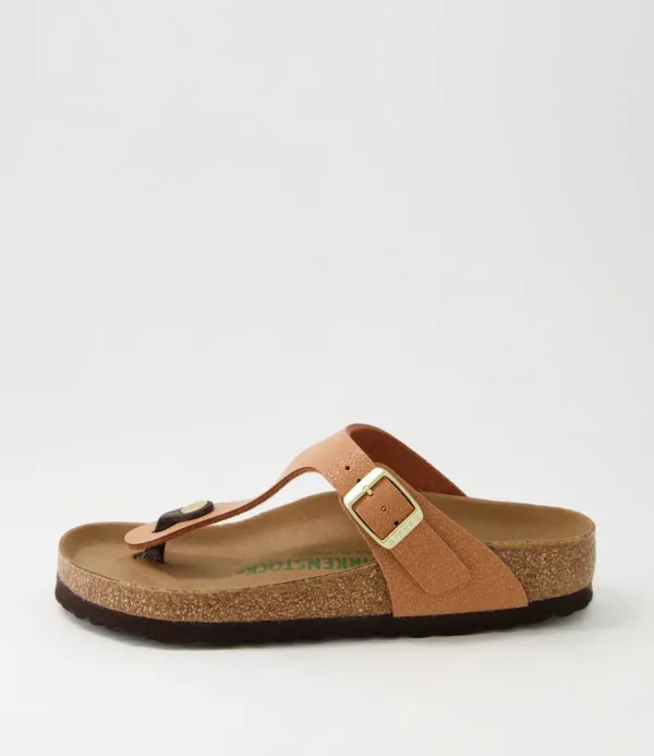 Women BIRKENSTOCK Gizeh Vegan Pecan Birkoflor Slides