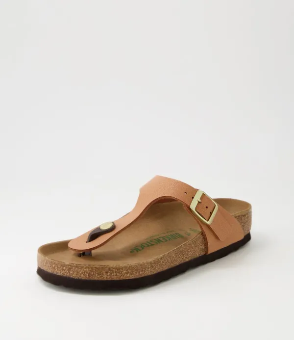 Women BIRKENSTOCK Gizeh Vegan Pecan Birkoflor Slides