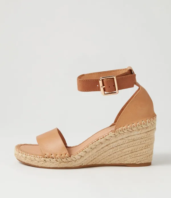 Women TOP END Gonice Cappuccino Tan Leather Espadrilles
