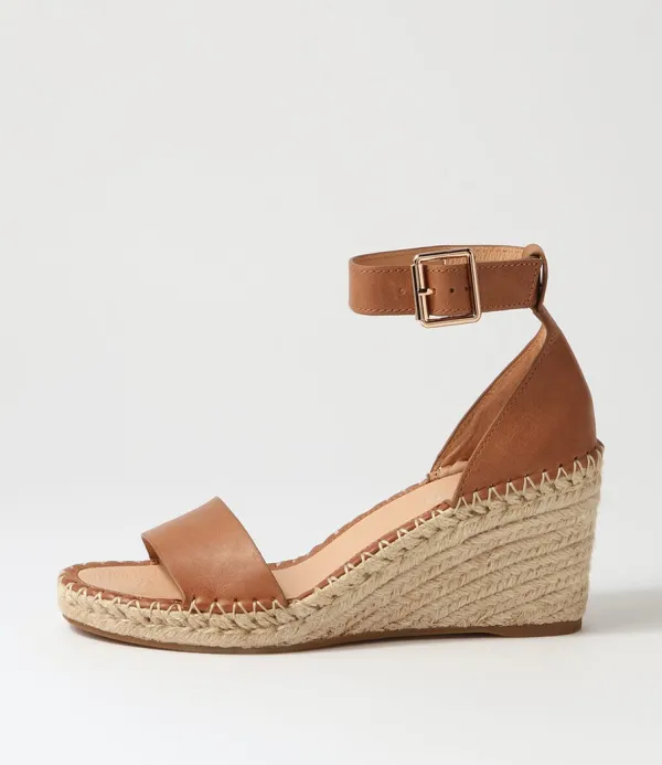 Women TOP END Gonice Tan Leather Espadrilles
