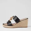 Women TOP END Greecie Black Natural Rope Leather Espadrilles