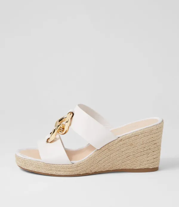 Women TOP END Greecie White Natural Rope Leather Sandals