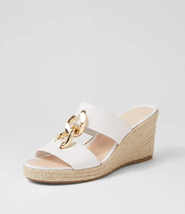 Women TOP END Greecie White Natural Rope Leather Sandals
