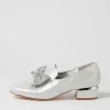 Women DJANGO & JULIETTE Grenada Silver Shimmer Leather Jewels Heels
