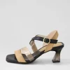 Women HISPANITAS Greta 35 Desert Black Leather Vinylite Sandals
