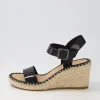 Women TOP END Grogor Black Patent Leather Sandals