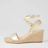 Women TOP END Guicey Pale Gold Leather Espadrilles