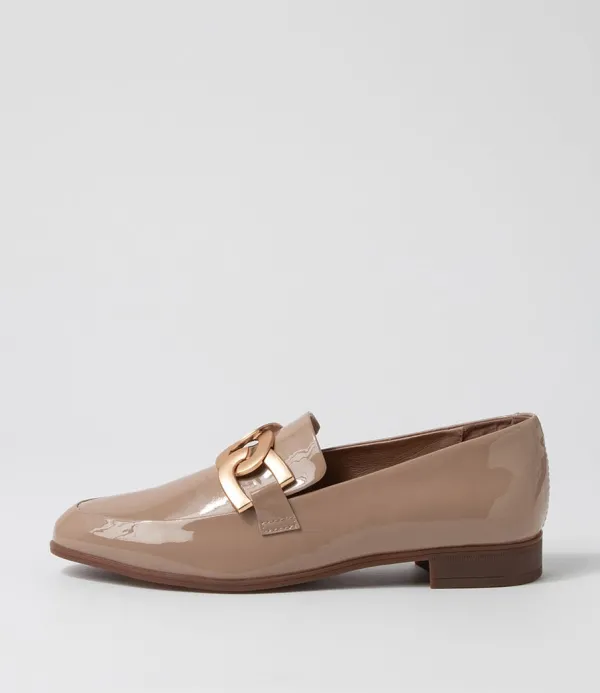 Women DJANGO & JULIETTE Gumper Dark Cafe Patent Leather Loafers