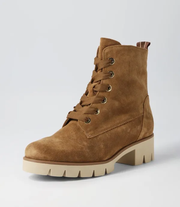 Women GABOR Gunter Lion Suede Lace Up Boots