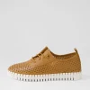 Women DJANGO & JULIETTE Haide Dark Tan White Leather Sneakers
