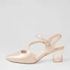Women DJANGO & JULIETTE Halian Nude Shimmer Leather Heels
