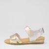 Women DJANGO & JULIETTE Halima Champagne Gold Multi Sandals
