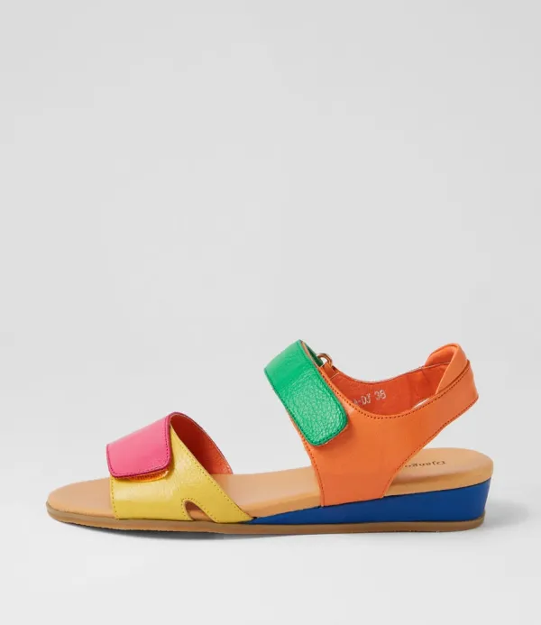 Women DJANGO & JULIETTE Halima Fuchsia Yellow Multi Sandals