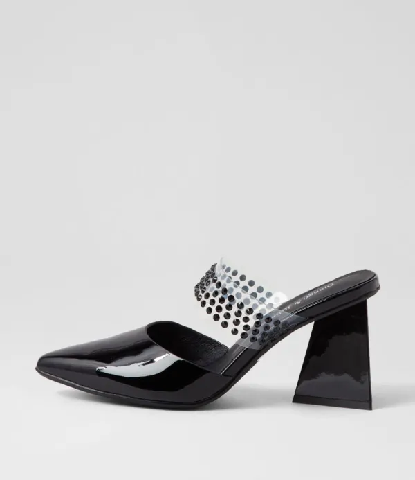 Women DJANGO & JULIETTE Hallams Black Patent Leather Heels