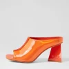 Women DJANGO & JULIETTE Halley Orange Mirror Patent Mules